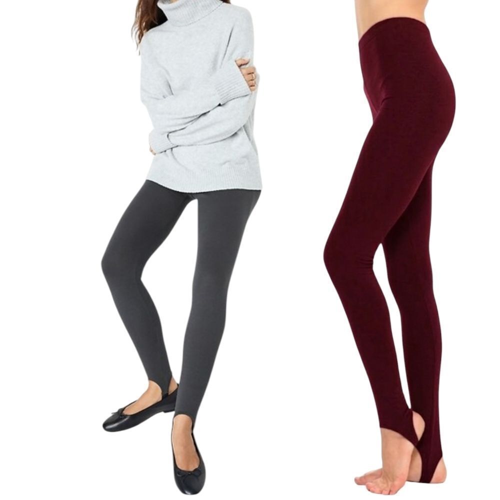 Two Stirrup Balletcore Fleeced Lined Inside Leggings Size S And M